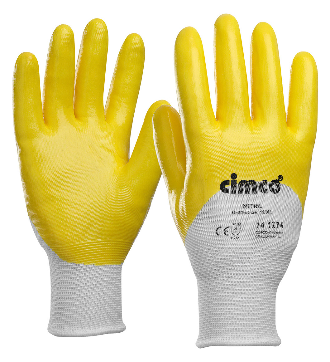 1St. Cimco 141274 Arbeitshandschuh Nitril gelb/weiß