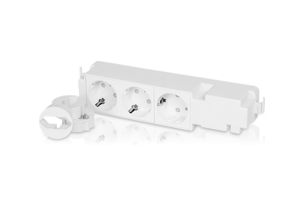 1St. F-Tronic Steckdose Steckdose 3-fach, für Kleinvert. Jumbo/Vision, STECKD3 7290113