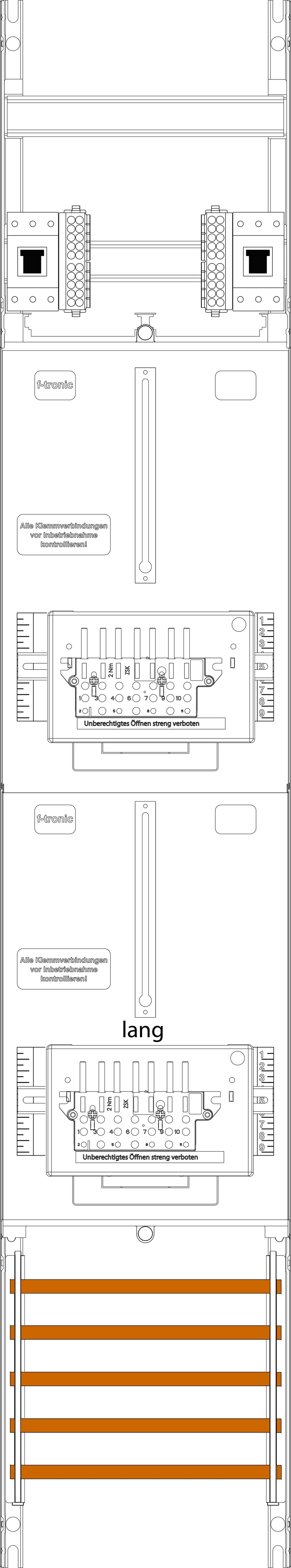 1St. F-Tronic Z16-10-10L-ZSK-HSP Zählerfeld Z16-10-10L-ZSK-HSP, 1-feldrig, H=1350mm, 2-3.HZ k., u l. Kabel, 2 ZSK-Set, 2 HSP 7143506