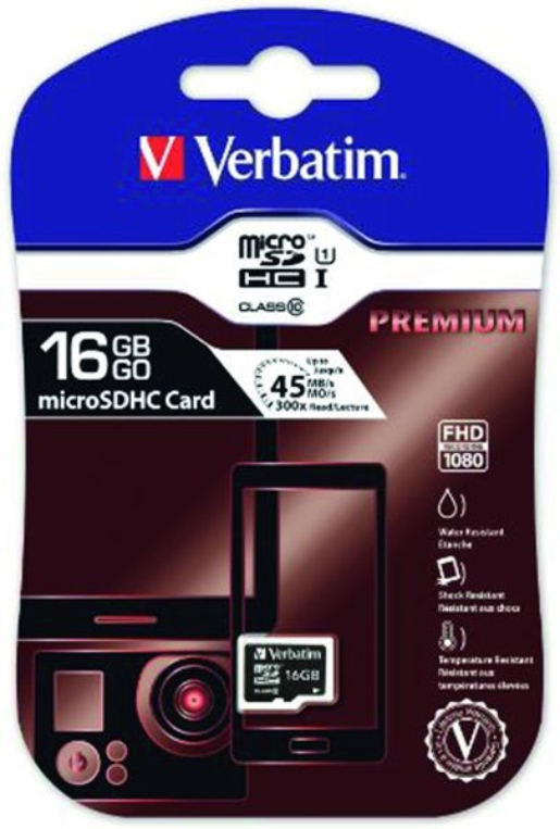 1St. VERBATIM 15-020-299 Verbatim microSDHC Card 16GB PremClass10