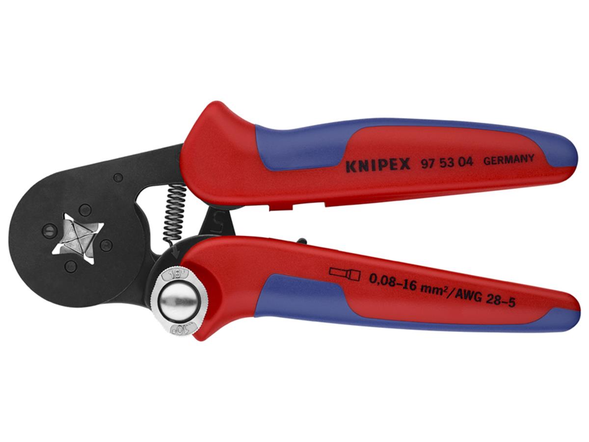 1St. Knipex 97 53 04 SB Aderendhülsen-Presszange, selbsteinstellend Vierkantpressung mit Seiteneinführung 0,08 - 10 + 16