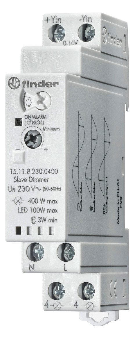 1St. Finder 151182300400 Slave-Dimmer, Steuereingang 0-10 V für die Master-Ansteuerung oder eine andere 0-10 V-Ansteueru