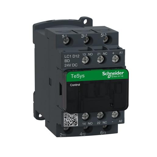 1St. Schneider Electric LC1D12BD Leistungsschütz LC1D 3p, +1S+1Ö, 5.5 kW, 12 A, 400 V AC3, Spule 24 V DC