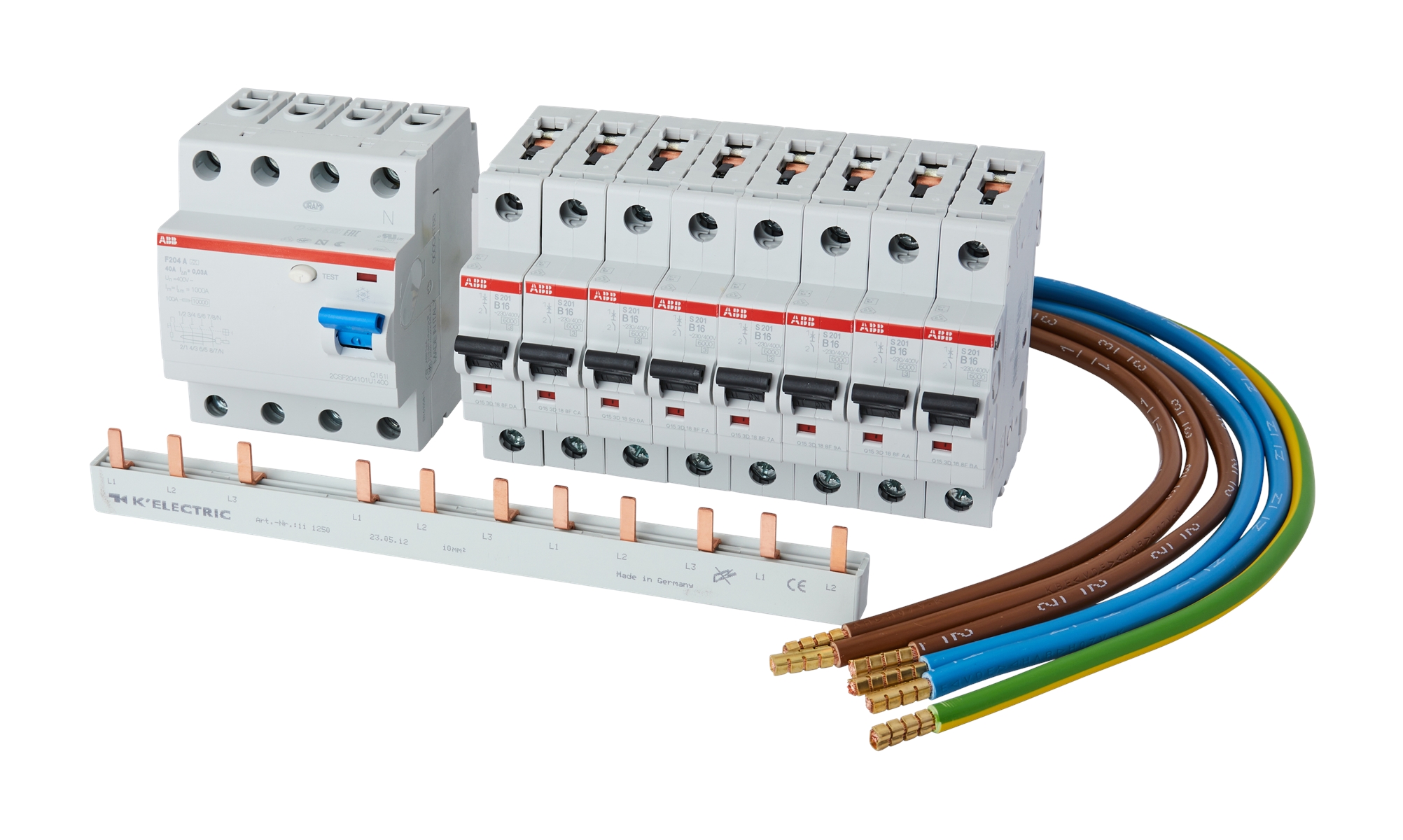 1St. F-Tronic VE-Set Verdrahtungspaket VE-Set, 8xLS B16A1pol,1xFi40/0,03A 7110390