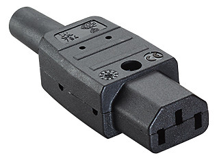 1St. Bachmann 915.170 Kaltgerätedose 70 Grad schwarz zentral montierbar