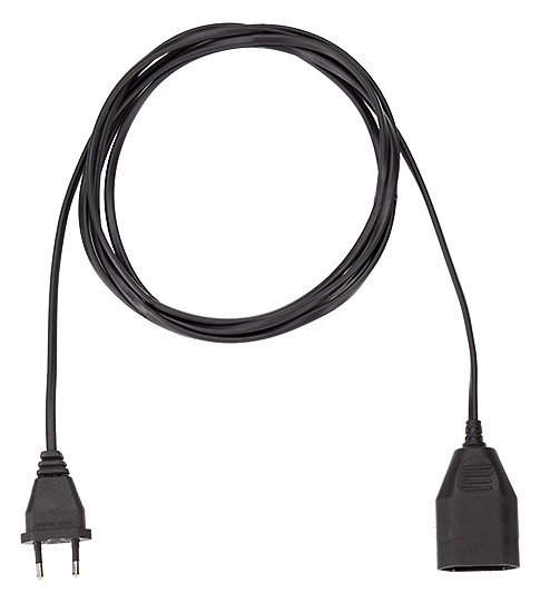 1St. Bachmann Verlängerung 3m schwarz 233.185 H03VVH2-F 2x0,75 Eurostecker/Eurokuppl.