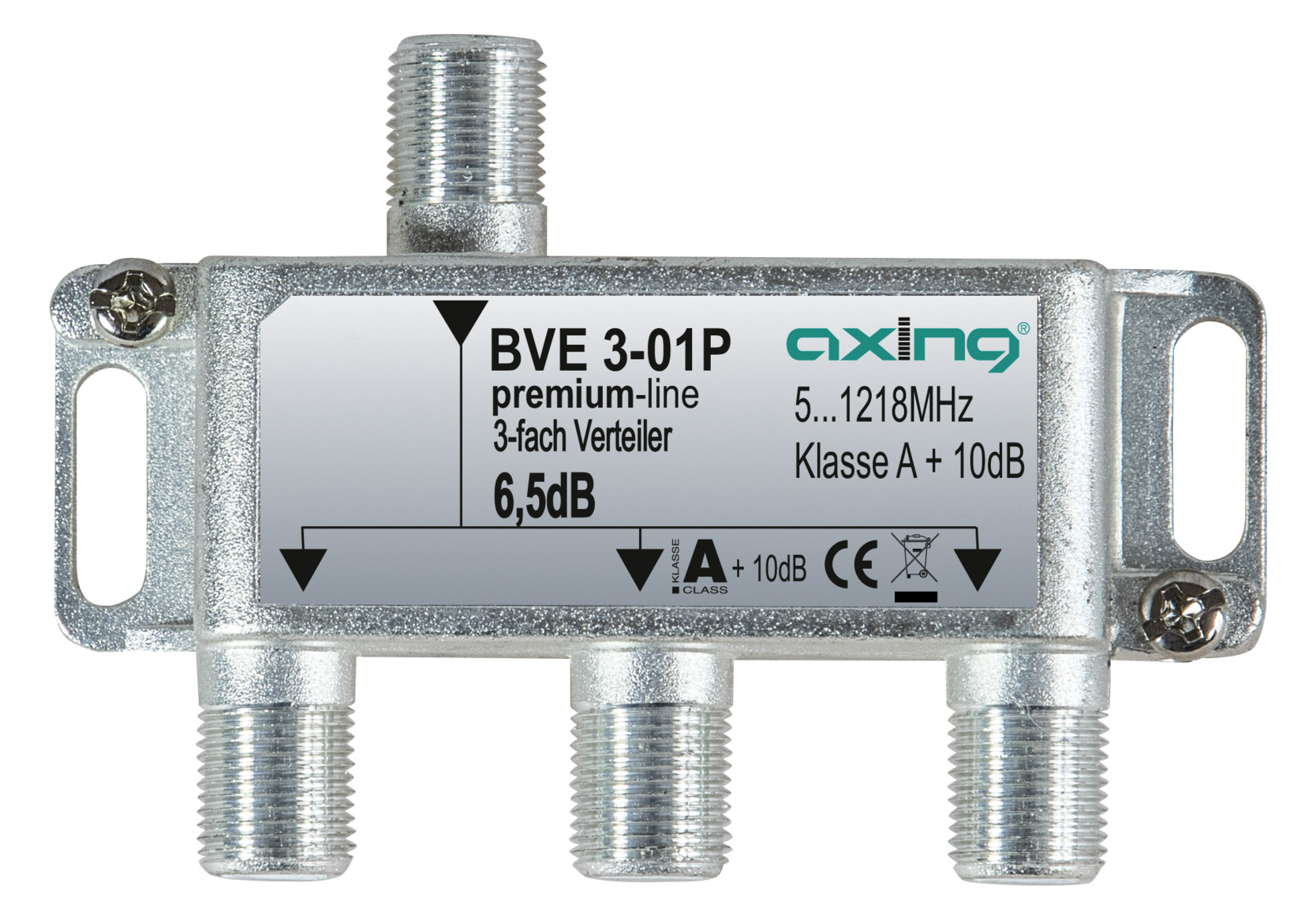 1St. AXING 3fach Verteiler BVE 3-01P 5-1218MHz brummentkoppelt Kl.A+ Vodafone