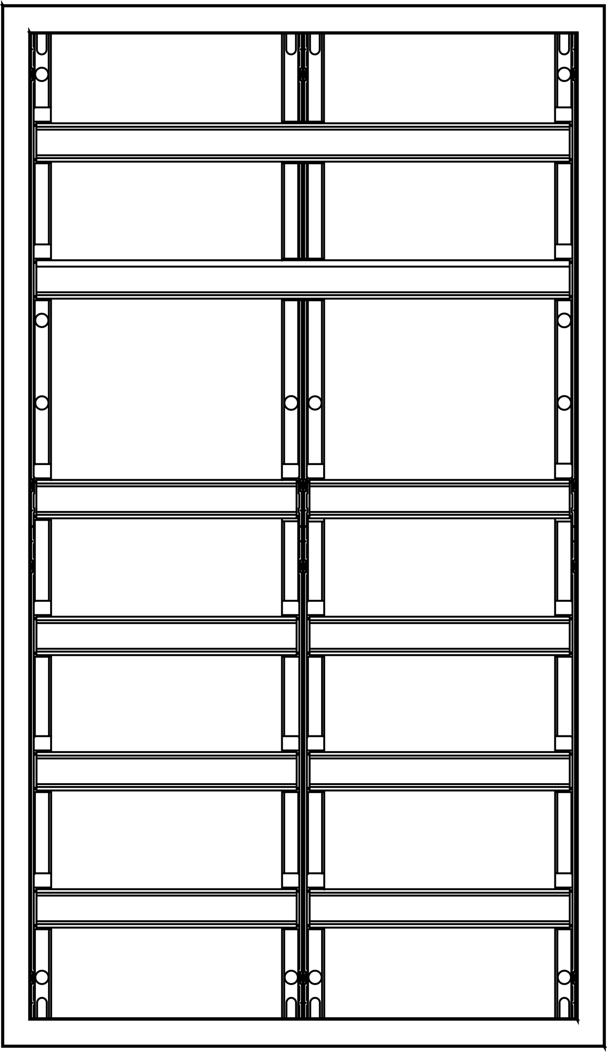 1St. F-Tronic VS2-6-RK Verteilerschrank VS2-6-RK, 2-feldrig, 6r, Reihenklemmen, 950x550x210mm 7110714