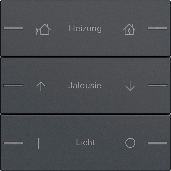 1St. Gira 576328 Wippenset 3fach individuell für Tastsensor 4, Anthrazit