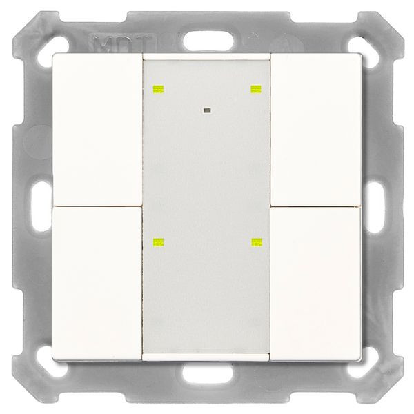 1St. MDT Funk Taster 4-fach RF-TA55A4.01 KNX RF+ mit Aktor LED reinweiß glänzend