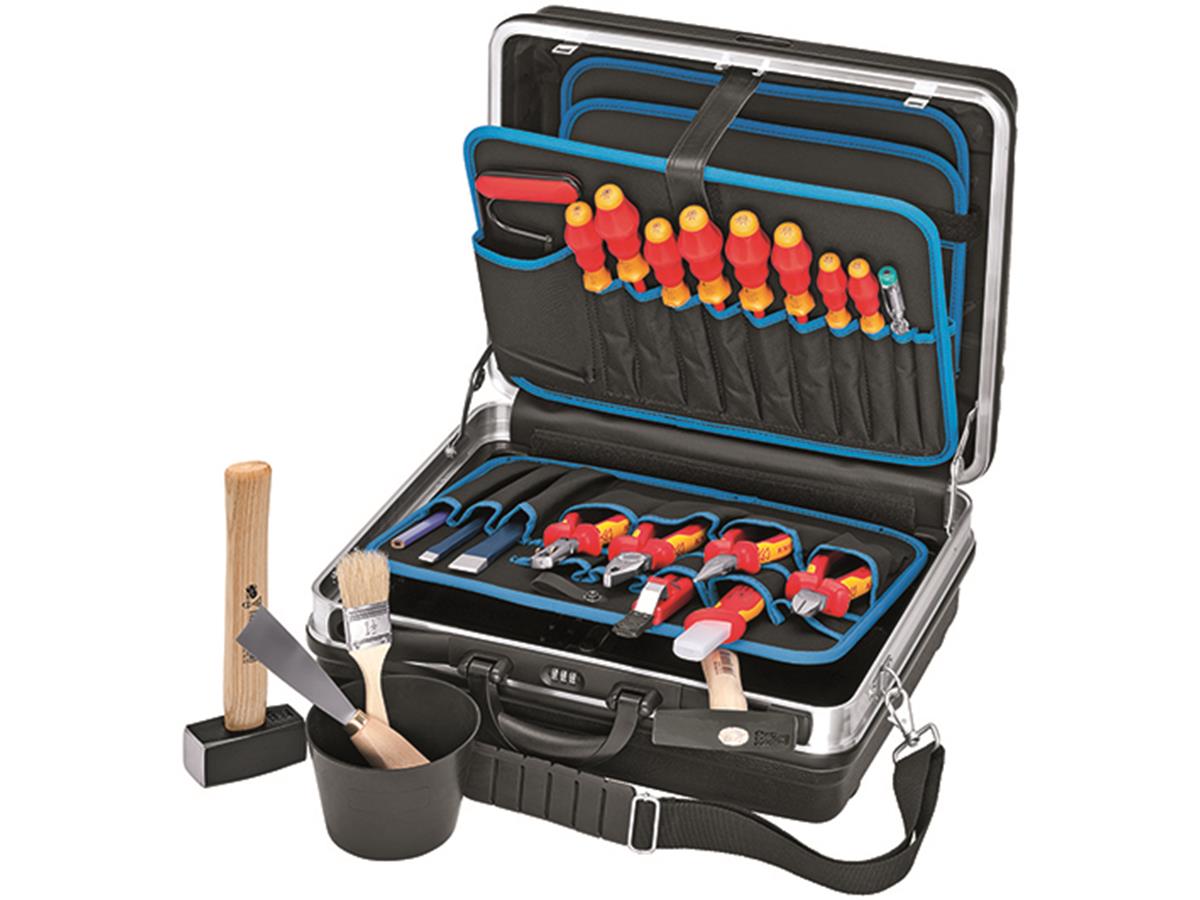 1St. Knipex 00 21 05 HL S VDE Werkzeugkoffer Elektro Standard ABS-Koffer 24-tlg., Farbe schwarz 440 x 350 x 180 mm (inne
