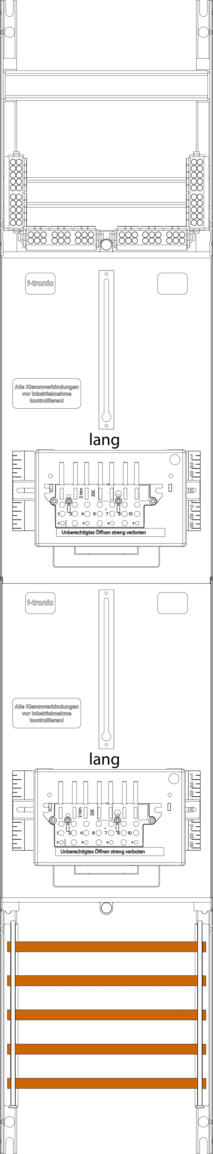 1St. F-Tronic Z16L-ZSK Zählerfeld Z16L-ZSK, 1-feldrig, H=1350mm, 2-3.HZ lange Kabel, 2 ZSK-Set 7143457