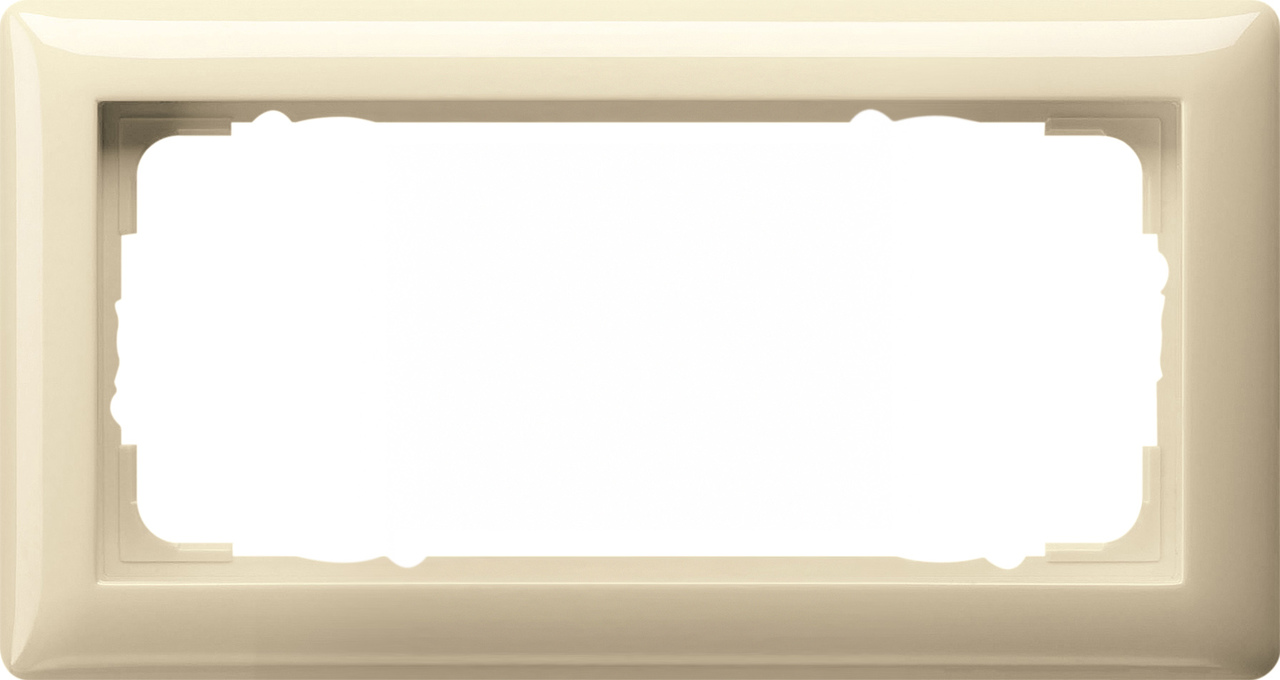 1St. Gira 100201 Rahmen 2fach ohne Mittelsteg Standard 55 Cremeweiß