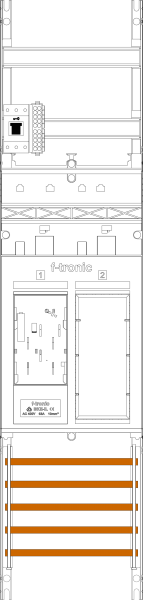 1St. F-Tronic ER6L-HSS Zählerfeld ER6L-HSS, 1-feldrig, H=1050mm, 1-eHZ lange Kabel, 1 HSS, 1 Res. 7141101