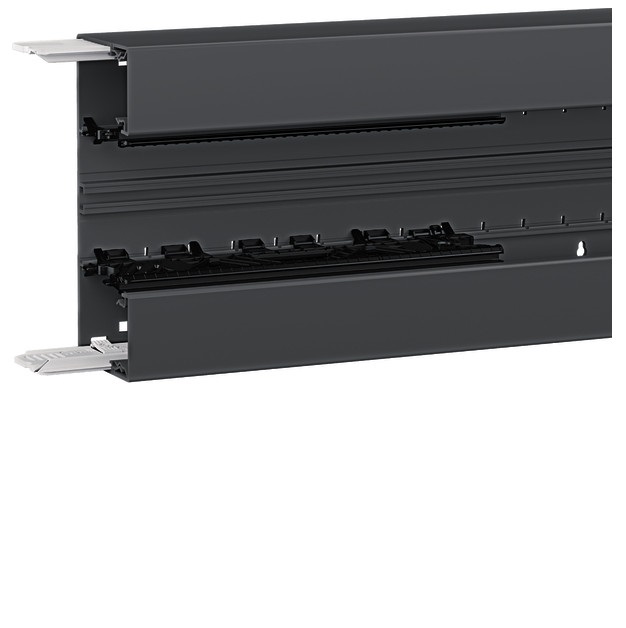 2m Hager BRN6517019011 Brüstungskanal-Unterteil Profil Geräteeinbau BRN 65x170mm aus PVC in gsw