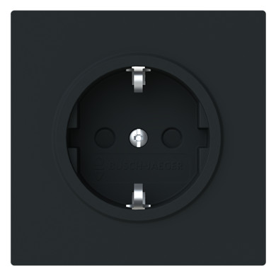 1St. Busch-Jaeger 20 EUCB-45M SCHUKO® Steckdose Safety+ schwarz matt Busch-art linear® schwarz matt 2CKA002013A5492
