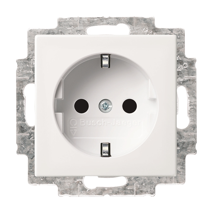 1St. Busch-Jaeger 20 EUCR-914 Steckdosen-Einsatz ohne Spreize Busch-balance SI alpinweiß