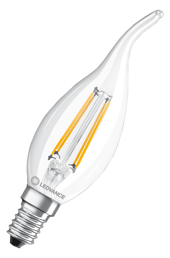 1St. Ledvance LED CLASSIC BA P 4W 827 FIL CL E14 470lm 2700K LED-Minikerze