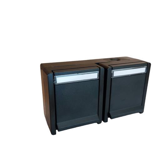 1St. NAQUAAPSD2HSW.1 2-fach Steckdose, waagerecht, IP55, schw