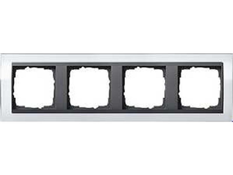 1St. Gira 0214728 Rahmen 4fach für Anthrazit Gira Event Klar Weiß