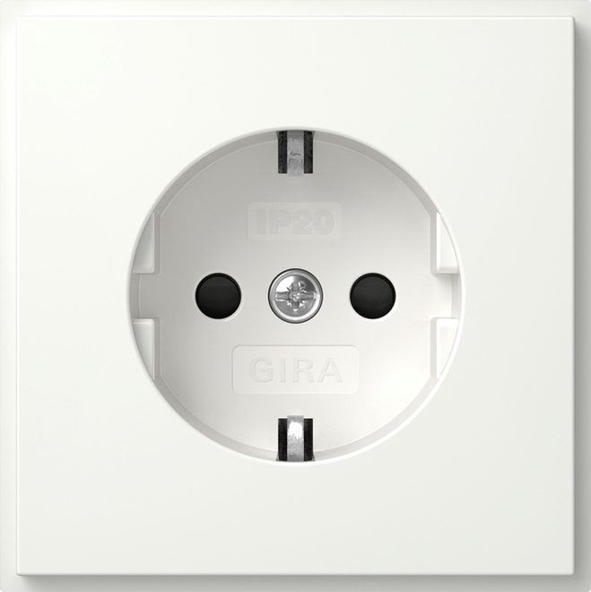 1St. Gira 445366 Steckdose 16A 250V mit Shutter (IP20) TX_44 Reinweiß