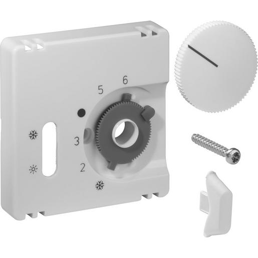 1St. ALRE-IT UN990052 Deckelset für Raumtemperaturregler RTBSU / FTR, 55x55, reinweiß (RAL9010), glänzend JZ-004.100
