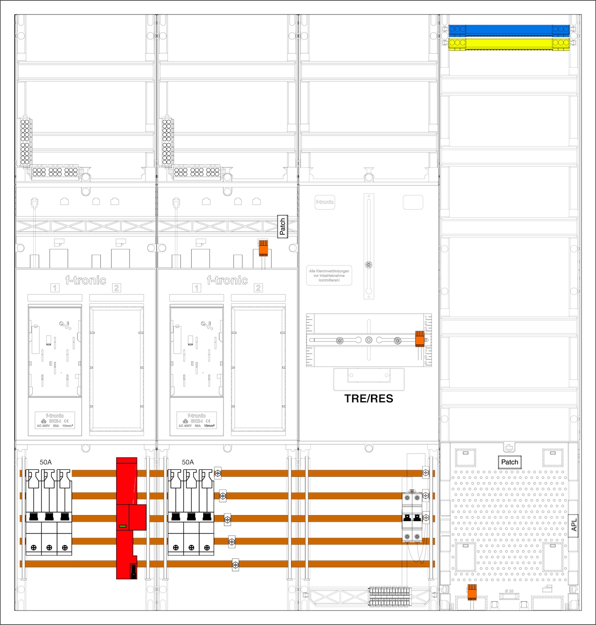 1St. F-Tronic EHZ742TAPZ502B6ÜS EHZ742TAPZ502B6ÜS, 2 ZP,DS,2 R, 1 TRE,1 VAPZ inkl. APL,SLS 50A, ÜSS, SPVG2B6, 2 PPV, 1 PL150 7195935