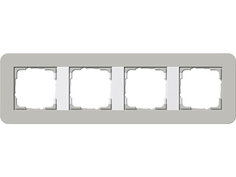 1St. Gira 0214412 Rahmen 4fach E3 Grau/Reinweiß