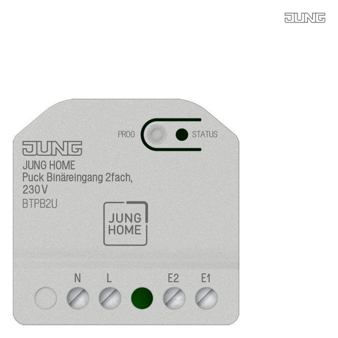 1St. Jung BT P B2 U JUNG HOME Puck Binaereingang 2fach, 230