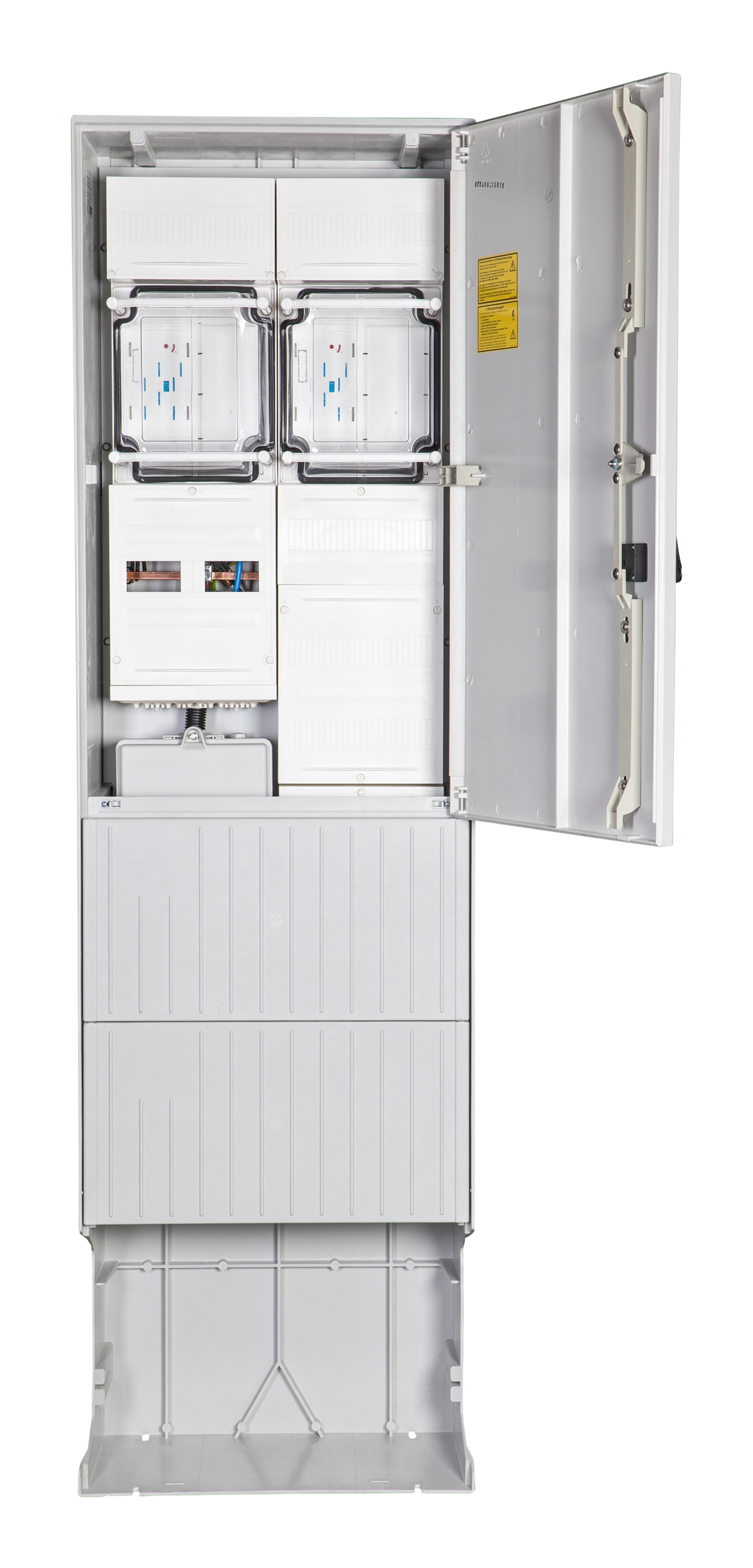 1St. F-Tronic ZSA202-2-2eHZ-APZ-TS Zähleranschlusssäule 2-feldrig, H=2010mm, 2-eHZ, ohne Haube, ZSA202-2-2eHZ-APZ-TSG-HAK-HO 7160146