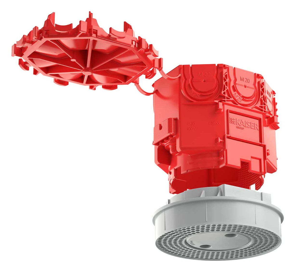 1St. Kaiser 1265-13 Betonbau, B1 Universal-Deckenauslass, 2-teilig, Auslassöffnung Ø 45 mm