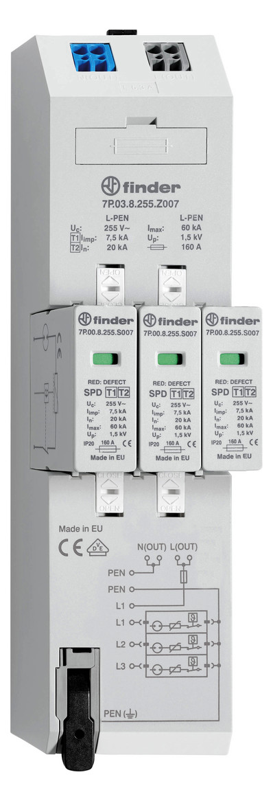 1St. Finder 7P.03.8.255.Z007 Kombiableiter Typ 1+2