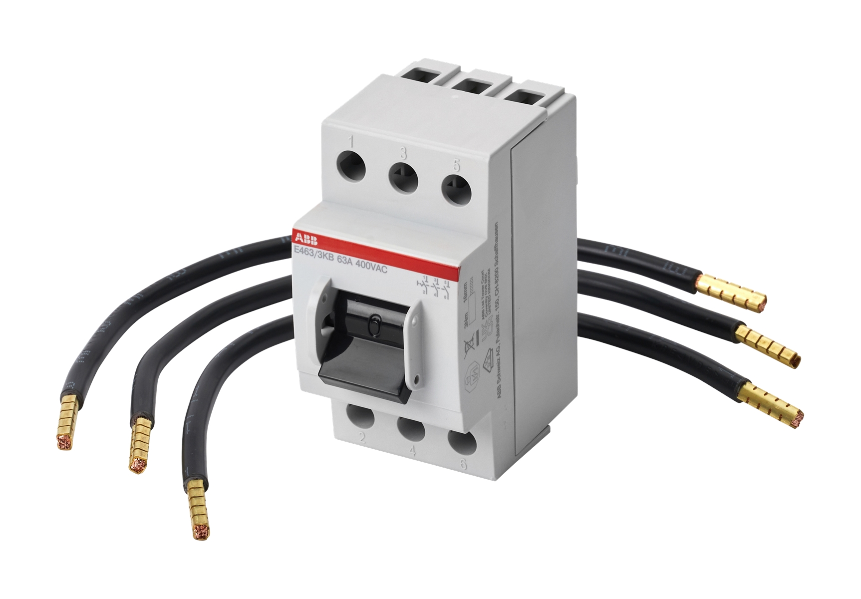 1St. F-Tronic VS250PV10 Verdrahtungssatz PV 10mm², l=250 mm, mit Hauptschalter, L1-L2-L3 (sw-sw-sw) 7110303