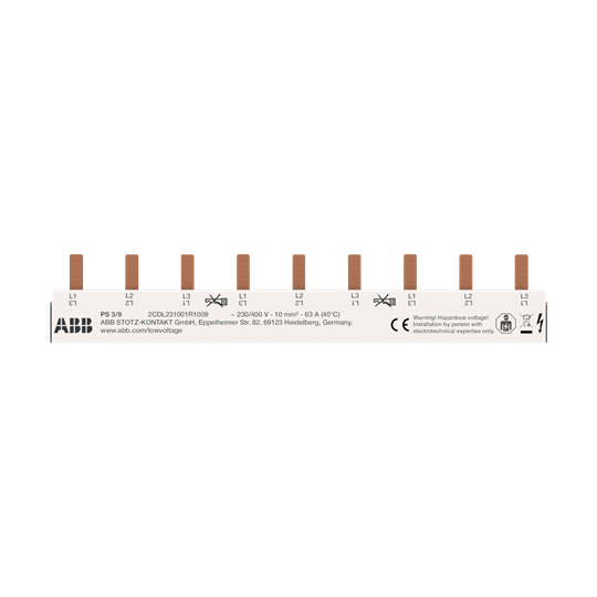 1St. ABB PS3/9 2CDL231001R1009 Phasenschiene
