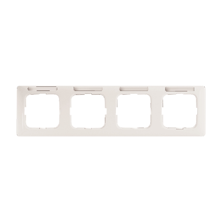 1St. Busch-Jaeger 1734 NSKA-214 Reflex SI Linear-mit Beschriftungsfeld, 4-fach Rahmen Reflex SI alpinweiß