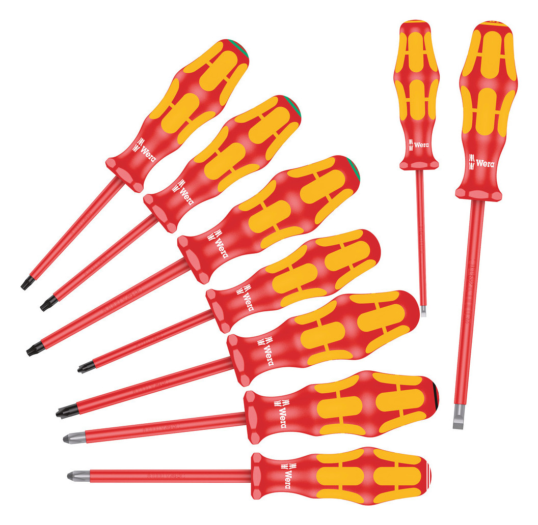 1St. Wera 05133355001 VDE Schraubendrehersatz, 9-tlg. 160i/162i/167i/9 Satz 9-tlg.