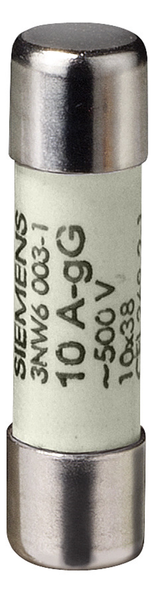 1St. Siemens 3NW6010-1 SENTRON, Zylindersicherungseinsatz, 10x38 mm, 25 A, gG, Un AC: 500 V