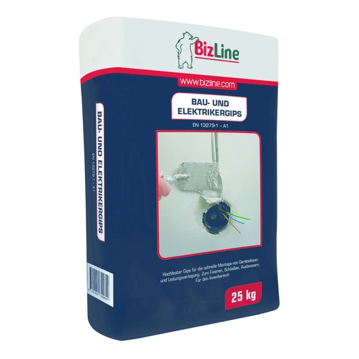 10Kg Bizline BIZ 740125 Bau- und Elektrikergips 10 kg Eimer BIZ