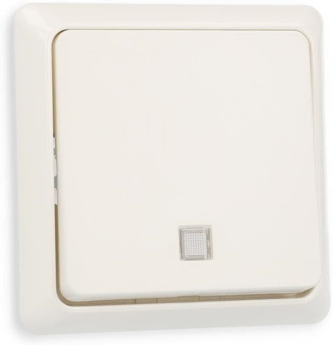 1St. Elso 242134 Taster beleuchtet 10A RENOVIERUNG komplett Steckklemme reinweiß