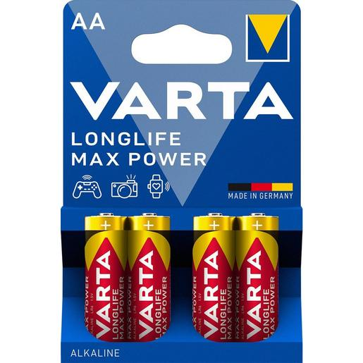1Pk Varta Longlife Max Power 04706101404 Mignon AA LR6 Blister=4 1Pk Varta Longlife Max Power 04706101404 Mignon AA LR6 Blister=4
