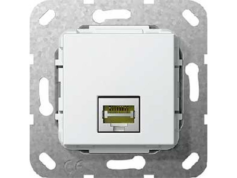 1St. Gira 569603 MJ RJ45 Cat 6A 10 GB LSA Plus Einsatz Reinweiß glänzend