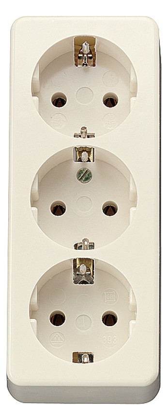 1St. Jung 10S23L Tischsteckdose 3fach 16 A 250 V Zugentlastung ohne Zuleitung bruchsicher 10 S 23 L