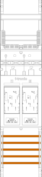1St. F-Tronic E16LDS Zählerfeld E16LDS, 1-feldrig, H=1050mm, 2-eHZ lange Kabel, mit DS 7141161