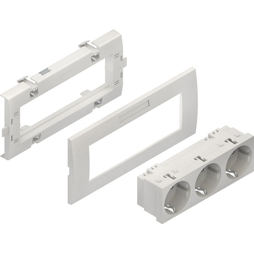 1St. Geräteeinbausystem,vorkonfektioniert, Einbaubreite 183,5 mm, reinweiß KES-3.3.3