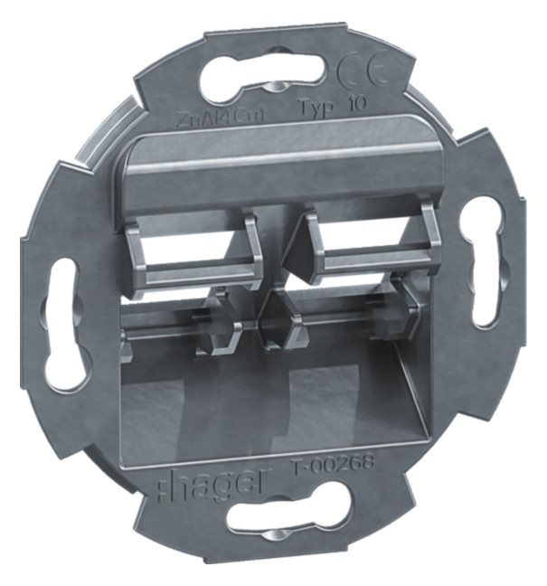 1St. Hager GMDM102 Montagerahmen für 2 RJ45 Module Typ 10