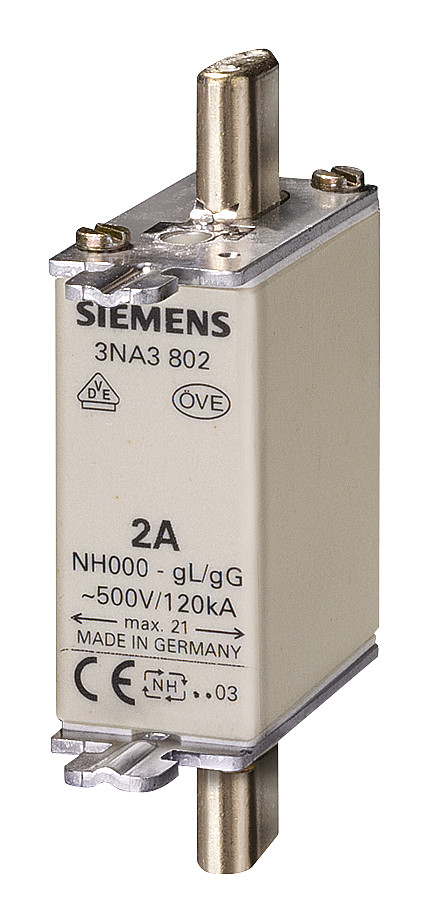 3St. Siemens 3NA3801 NH-Sicherungseinsatz, NH000, In: 6 A, gG 3St. Siemens 3NA3801 NH-Sicherungseinsatz, NH000, In: 6 A, gG