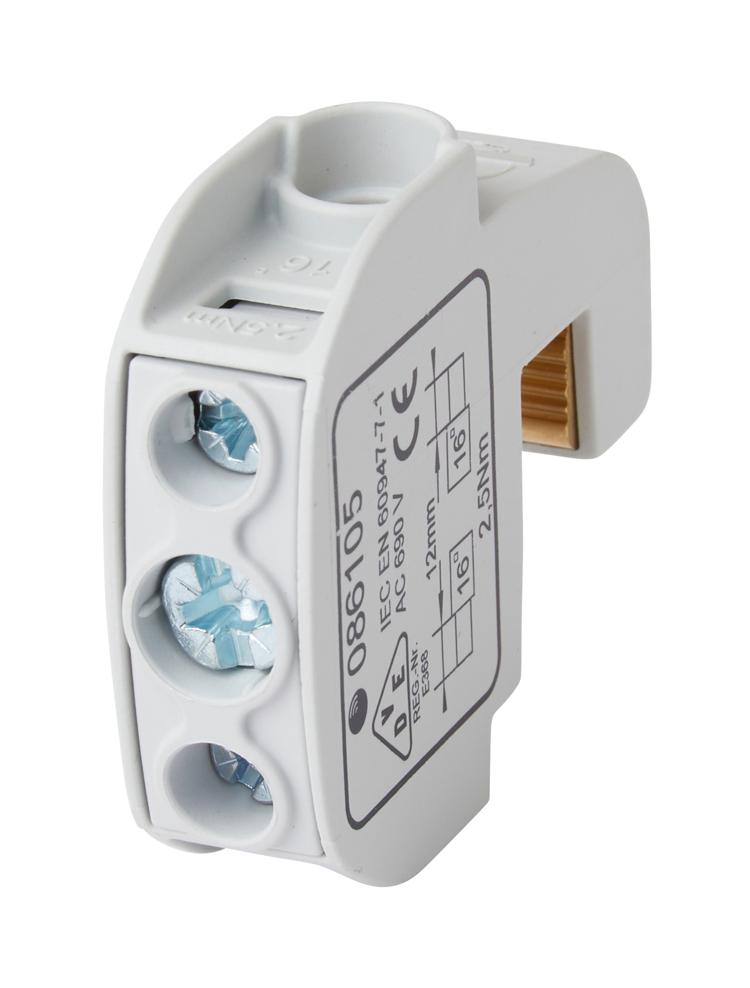 12St. F-Tronic SSAK16bl Sammelschienenabgreifklemme, 2x16mm², blau, SSAK16bl 7730105