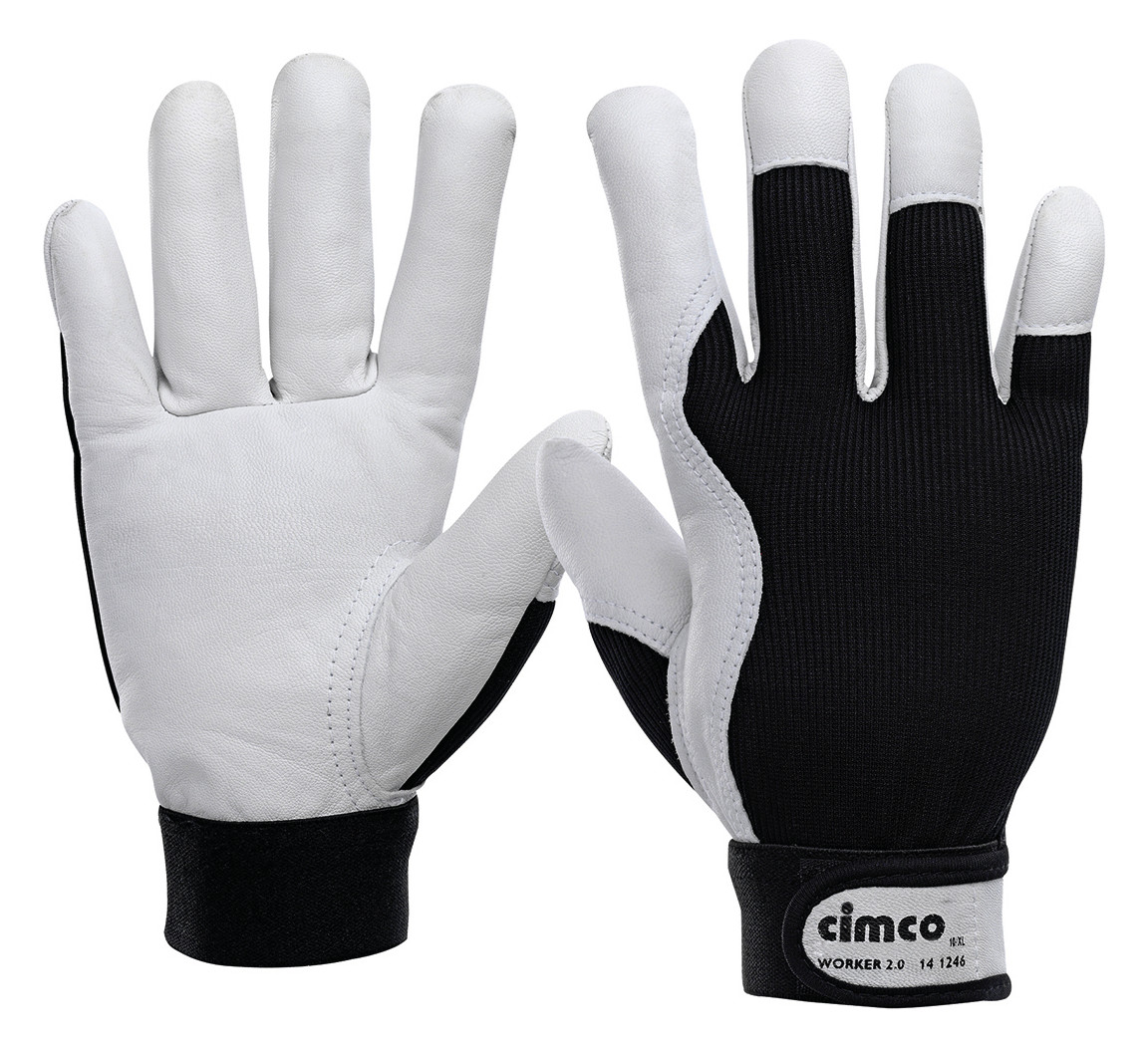 1St. Cimco 141245 Arbeitshandschuh Worker 2.0 schwarz/we