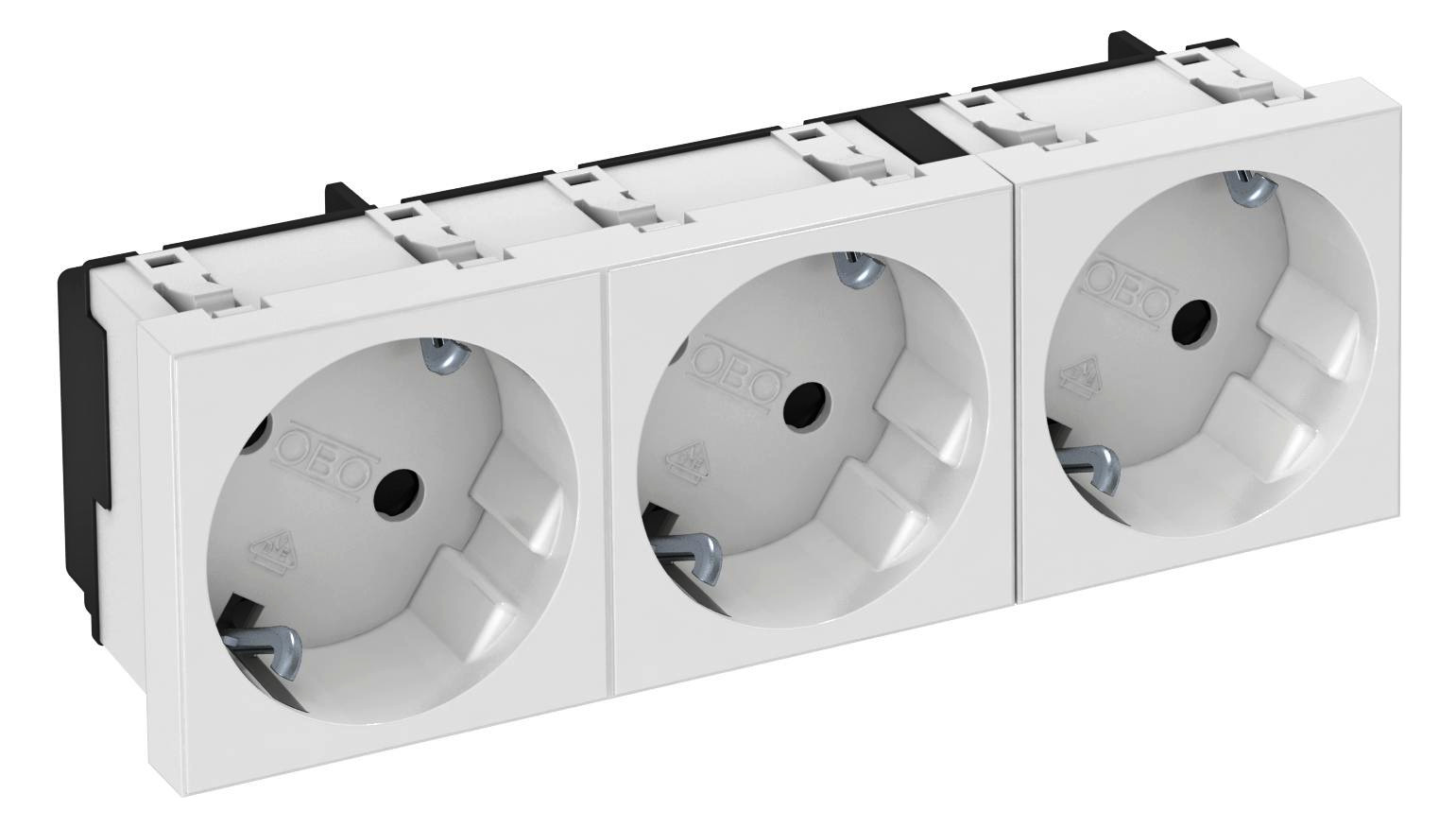 1St. OBO STD-D3S RW3 Steckdose 33 3-fach Schutzkontakt 6120123