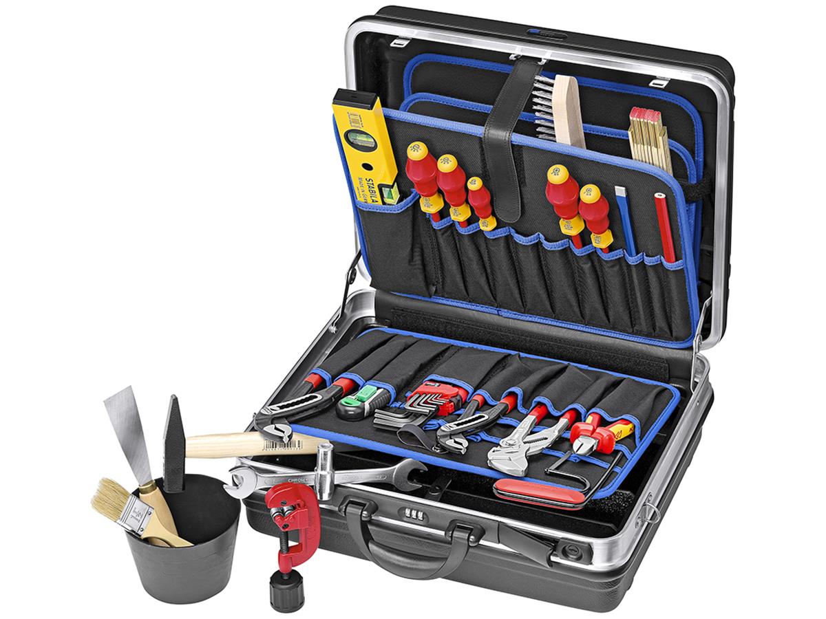 1St. Knipex 00 21 05 HK S Werkzeugkoffer Sanitär-, Heizung- und Klimatechnik ABS-Koffer 23-tlg., Farbe schwarz 440 x 350